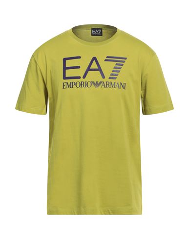 Ea7 Man T-shirt Lime Green Size Xxl Cotton In Green