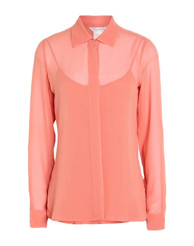 Max Mara Woman Shirt Salmon Pink Size 16 Silk