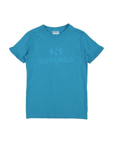 Superga Toddler Boy T-shirt Azure Size 7 Cotton In Blue
