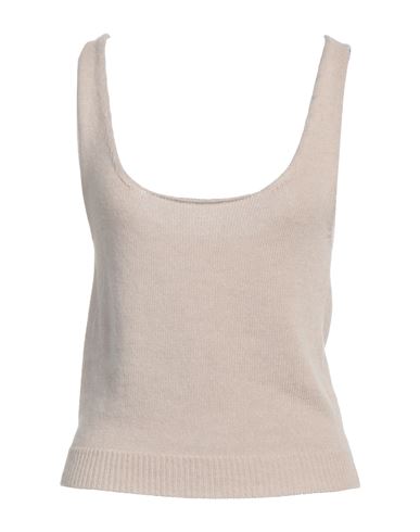 Soallure Woman Top Beige Size M Viscose, Wool, Polyamide, Cashmere