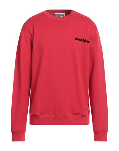 Moschino Man Sweatshirt Red Size 40 Cotton In Red
