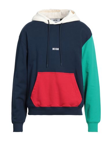 Msgm Man Sweatshirt Midnight Blue Size S Cotton In Blue