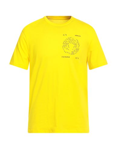 Armani Exchange Man T-shirt Yellow Size L Pima Cotton In Yellow