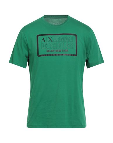 Armani Exchange Man T-shirt Green Size L Cotton In Green