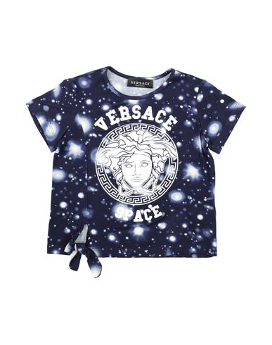 Versace Young Babies'  Toddler Girl T-shirt Navy Size 6 Viscose, Elastane