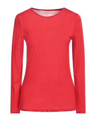 Purotatto Woman T-shirt Red Size 6 Modal, Milk Protein Fiber