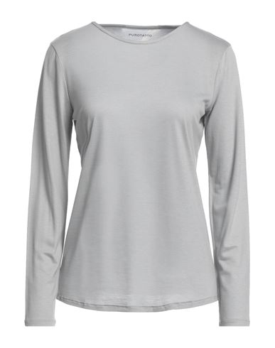 Purotatto Woman T-shirt Light Grey Size 10 Modal, Milk Protein Fiber In Grey