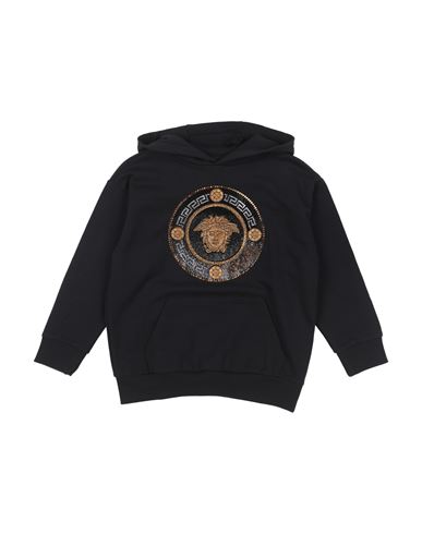 Versace Young Toddler Boy Sweatshirt Black Size 4 Cotton, Glass, Viscose, Elastane In Black