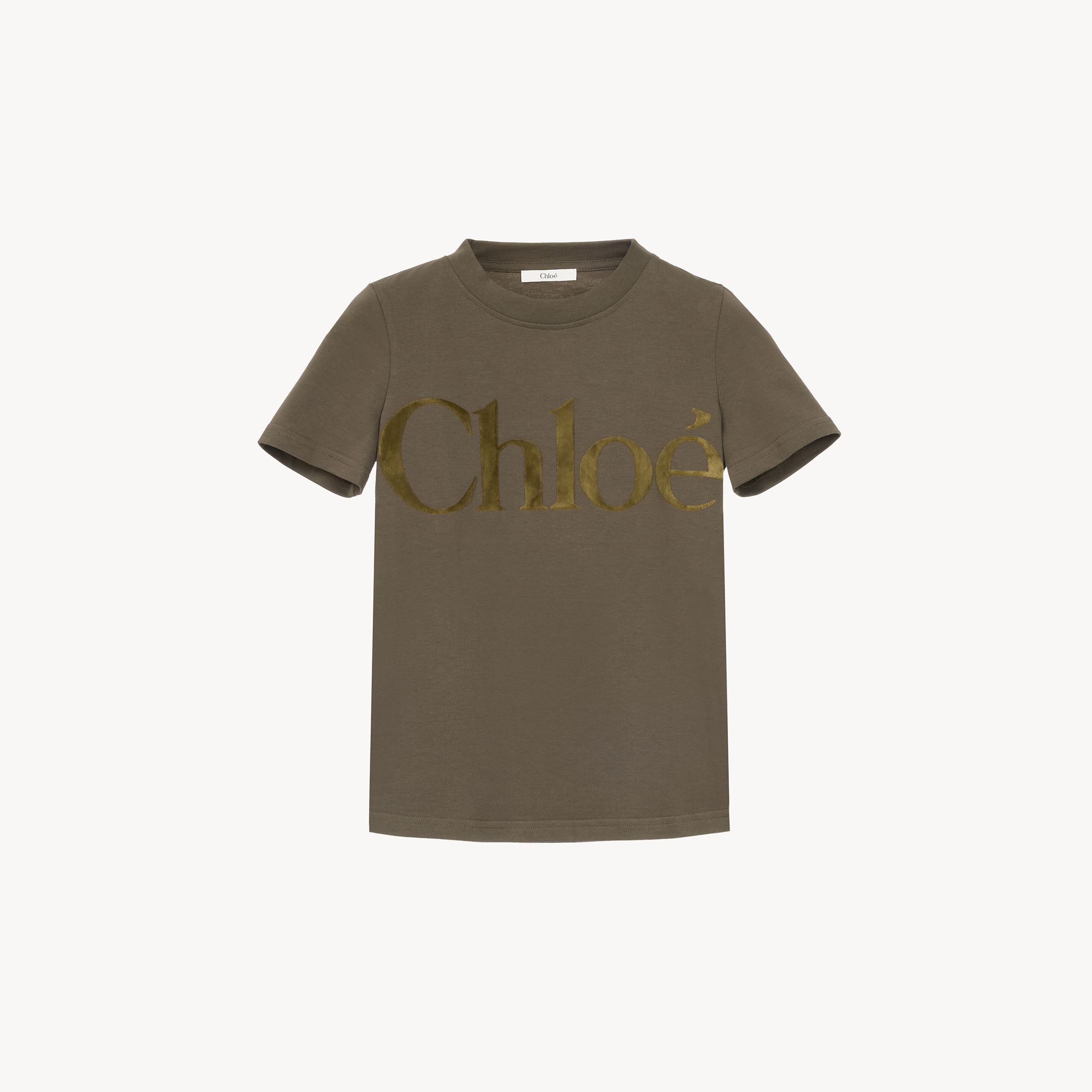 Chloé T-shirt Ajusté En Jersey De Coton À Logo Femme Vert Taille S 100% Coton In Green