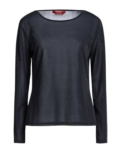 Max Mara Studio Woman Top Midnight Blue Size L Acetate, Polyamide, Metallic Fiber In Blue
