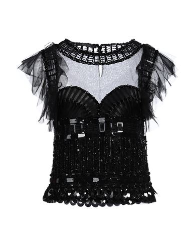 Alberta Ferretti Woman Top Black Size 10 Polyamide, Glass, Pvc - Polyvinyl Chloride, Polyester In Black