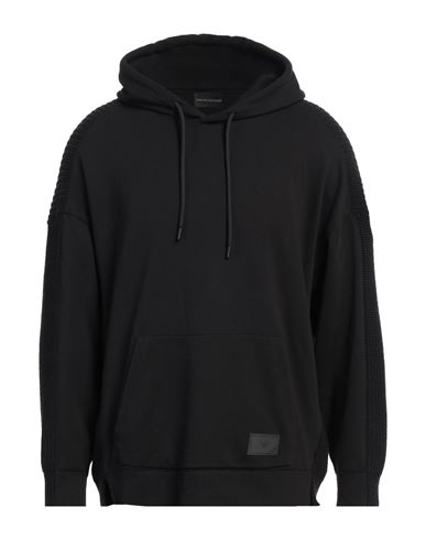Emporio Armani Man Sweatshirt Black Size S Cotton, Wool, Acrylic, Elastane In Black