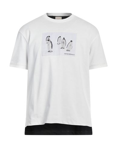 Emporio Armani Man T-shirt White Size Xxl Cotton, Polyester In White