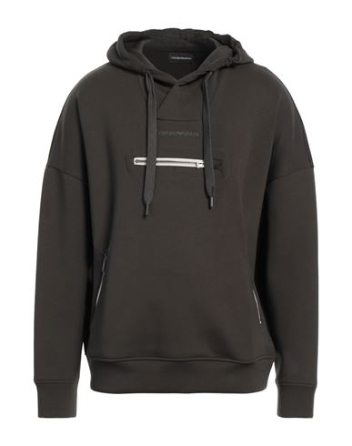 Emporio Armani Man Sweatshirt Dark Green Size Xl Cotton, Polyester, Elastane In Green