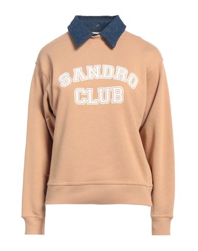 Sandro Printed Cotton-blend Fleece Sweatshirt In Beige