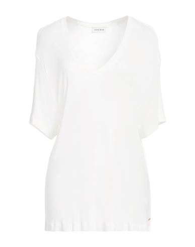 Anine Bing Woman T-shirt Ivory Size L Modal, Cashmere In White