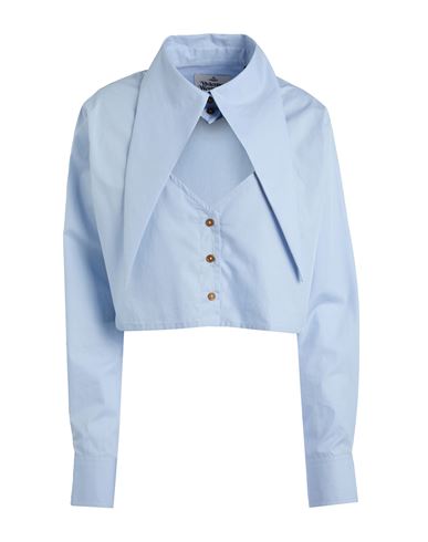 Vivienne Westwood Light Blue With Oversize Collar And Front Cut-out In Cotton Woman In Blue