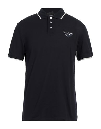 Emporio Armani Man Polo Shirt Midnight Blue Size M Cotton In Blue