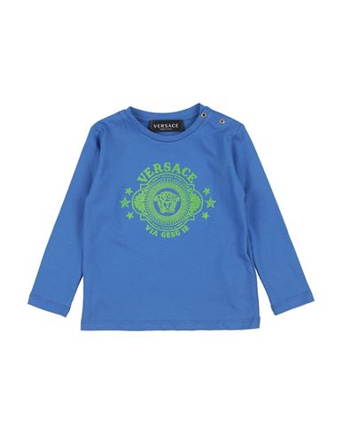 Versace Young Babies'  Newborn T-shirt Bright Blue Size 3 Cotton