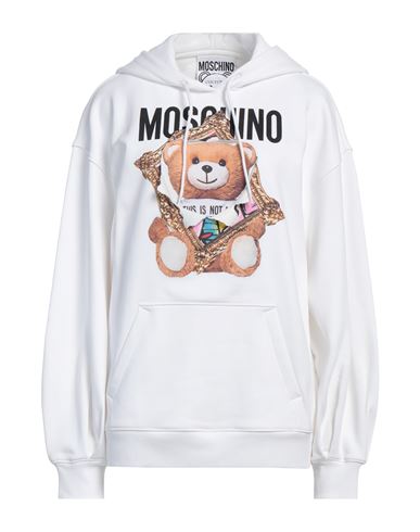 Moschino Woman Sweatshirt White Size 8 Cotton