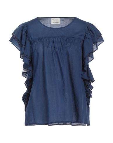 Alessia Santi Woman Top Midnight Blue Size 8 Cotton