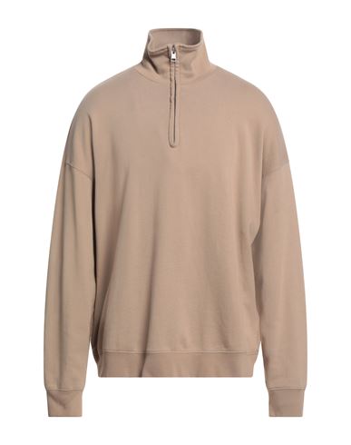 Sandro Man Sweatshirt Sand Size Xl Cotton, Elastane In Beige