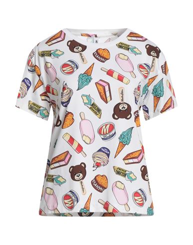 Shop Moschino Woman T-shirt White Size L Cotton, Elastane