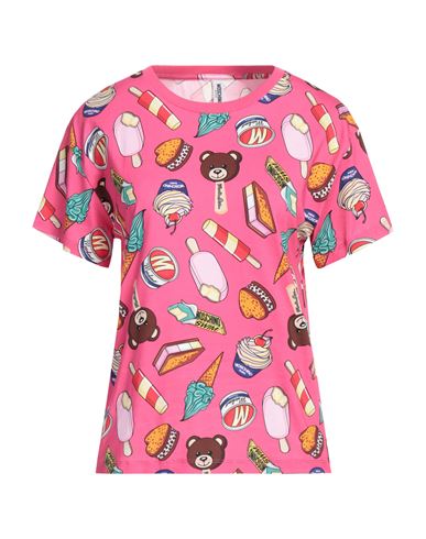 Moschino Woman T-shirt Fuchsia Size L Cotton, Elastane In Pink