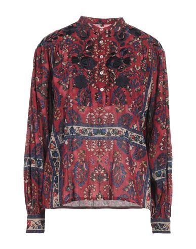 Antik Batik Woman Top Burgundy Size 10 Cotton In Red