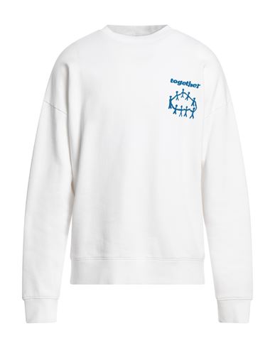 Sandro Man Sweatshirt White Size Xs Cotton, Elastane In White