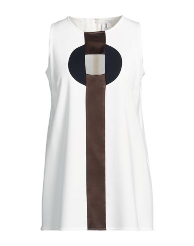 1-one Woman Top White Size 6 Viscose, Polyamide, Elastane In White