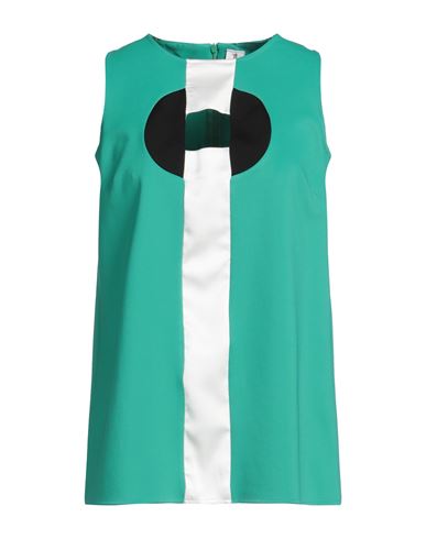 1-ONE 1-ONE WOMAN TOP GREEN SIZE 8 VISCOSE, POLYAMIDE, ELASTANE 