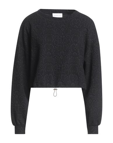 Shop Patrizia Pepe Woman Sweatshirt Black Size 1 Polyamide, Cotton, Elastane