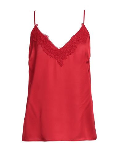 LIU •JO LIU •JO WOMAN TOP RED SIZE 6 VISCOSE, POLYAMIDE, POLYESTER, COTTON 