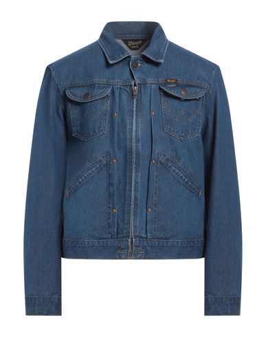 Sandro X Wrangler Man Denim Outerwear Blue Size Xl Cotton In Blue