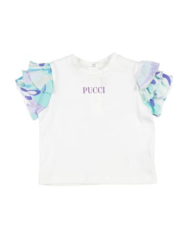 Pucci Babies'  Newborn Girl T-shirt White Size 3 Cotton