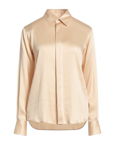 Ami Alexandre Mattiussi Woman Shirt Sand Size 2 Acetate, Silk In Beige