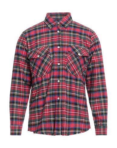 Department Five Department 5 Man Shirt Burgundy Size M Cotton In Pink