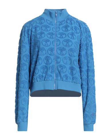 Moschino Woman Sweatshirt Azure Size L Cotton, Polyester In Blue