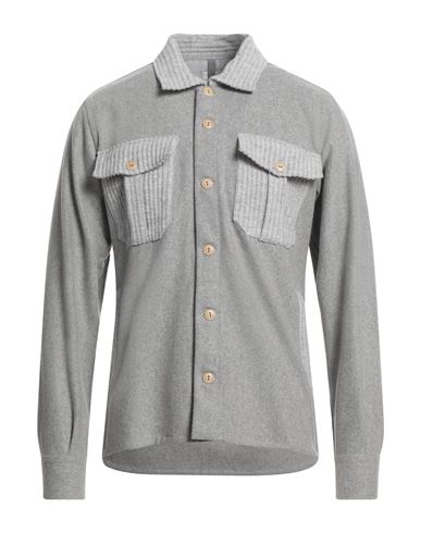 Eleventy Man Shirt Grey Size M Wool, Polyamide, Viscose In Gray