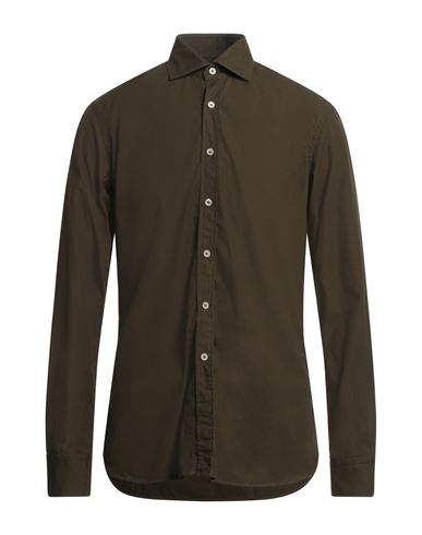 Alessandro Gherardi Man Shirt Military Green Size 15 Cotton In Green