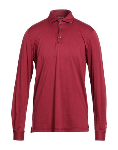 Fedeli Man Polo Shirt Burgundy Size 48 Organic Cotton In Red