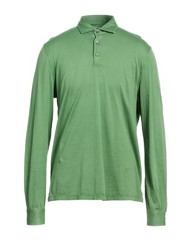 Fedeli Man Polo Shirt Green Size 46 Organic Cotton In Green