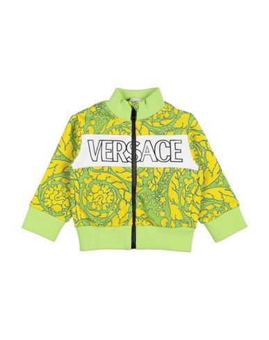 Versace Young Newborn Boy Sweatshirt Lime Green Size 3 Cotton, Elastane In Green
