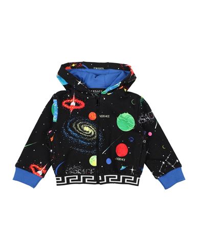 Versace Young Babies'  Newborn Boy Sweatshirt Black Size 3 Cotton, Polyester, Polyamide, Elastane