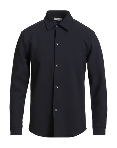 Sandro Man Shirt Midnight Blue Size L Polyester, Viscose, Elastane In Blue