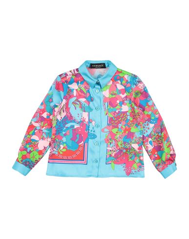 Versace Young Babies'  Toddler Girl Shirt Turquoise Size 6 Polyester In Blue