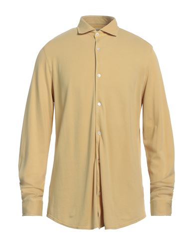Fedeli Man Shirt Mustard Size 40 Cotton In Yellow