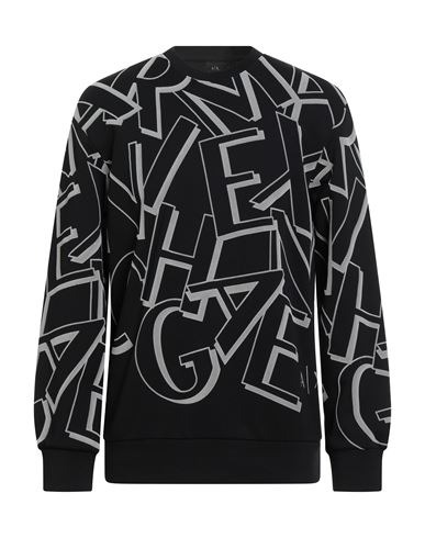 Armani Exchange Man Sweatshirt Black Size L Cotton, Elastane In Black