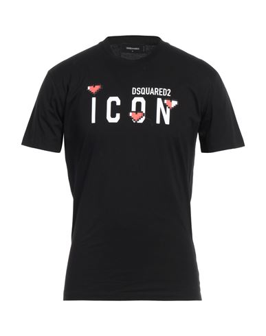 Dsquared2 Man T-shirt Black Size M Cotton In Black